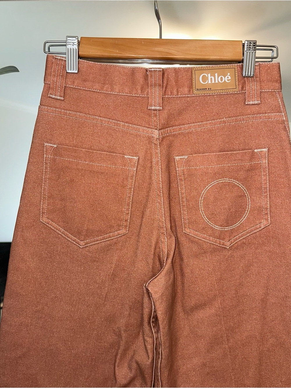 Chloé Front Pleat Wide Leg Denim Jeans - Picture 5 of 14